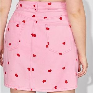 Plus size denim  heart skirt